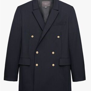 Zara x STEFANO PILATI Chic Double-Breasted Black Coat with Gold Buttons